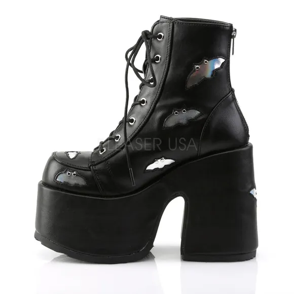Gothic Platform Bats High Heel Lace Up Ankle Boots