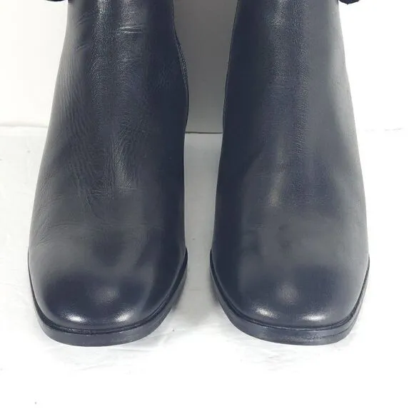 Grigiarancio Women's US 9,5 EU 40 Black Leather Buckle Zip Heeled Ankle Boots