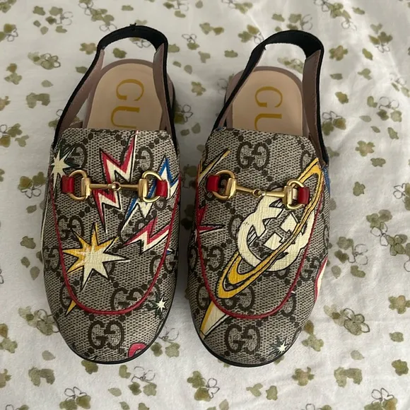 Gucci Kids Shoes with Red and Yellow Accents