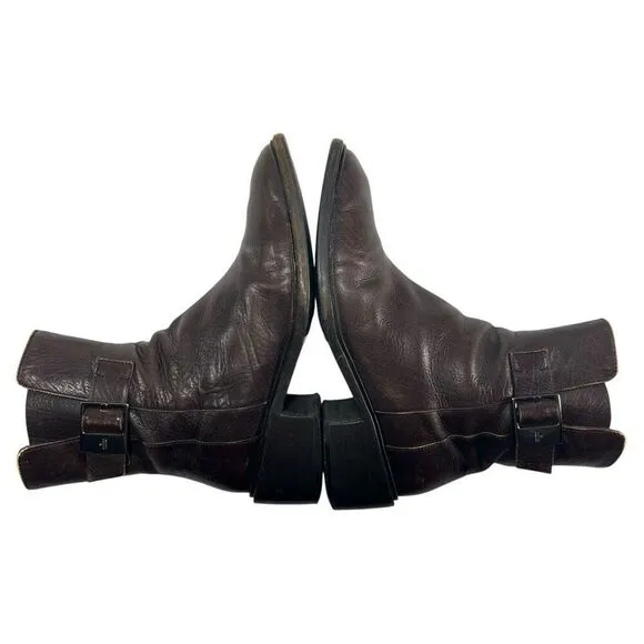 Gucci Leather Square Toe Ankle Boots Women's Brown Size 5.5C