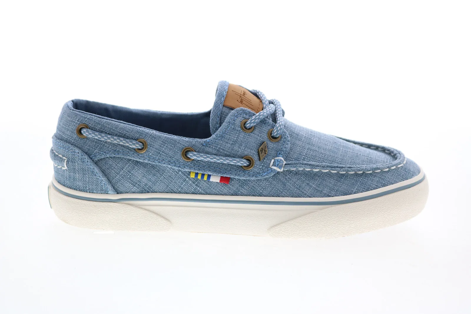 Guy Harvey Gulf Linen GHWGULFT-436 Womens Blue Loafers & Slip ons Boat Shoes