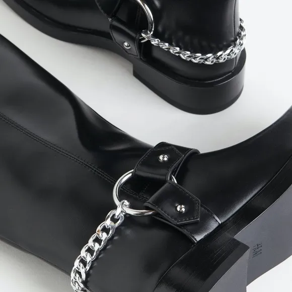 H&amp;M Over the knee biker boots LIMITED EDITION BOOTS ARCHIVE