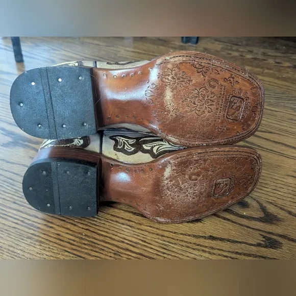Handmade Handpainted Embroidered Western Cowboy Boots 8.5 Womens 7 Mens Mexico