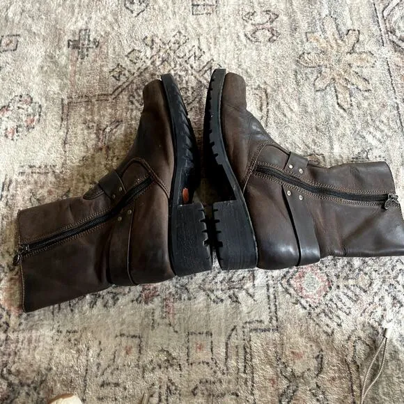 Harley Davidson Ashby Square Toe Harness Motorcycle Brown Leather Boots SZ 9.5
