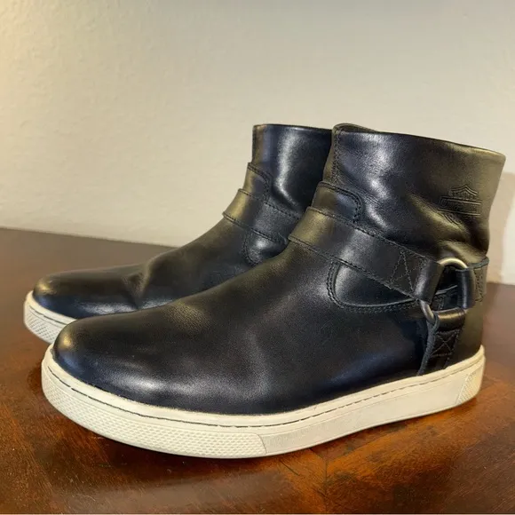 Harley-Davidson Bateman Harness D84707 Womens Black Leather Motorcycle Boots 8.5