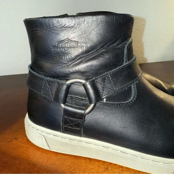 Harley-Davidson Bateman Harness D84707 Womens Black Leather Motorcycle Boots 8.5