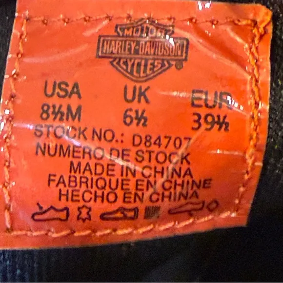 Harley-Davidson Bateman Harness D84707 Womens Black Leather Motorcycle Boots 8.5