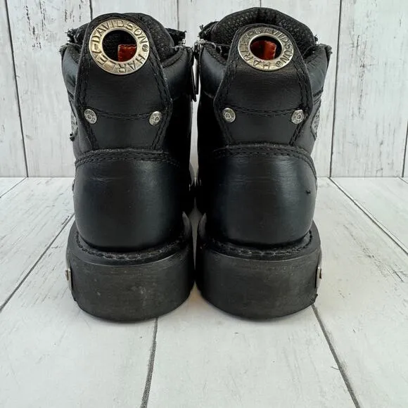 Harley-Davidson Black Havoc 5&quot; Pull Zip Motorcycle Boots D81639 Women's Size 6