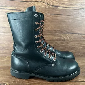 Harley Davidson Black Leather Lace Up Motorcycle Boots Men’s Size 12 Shoes