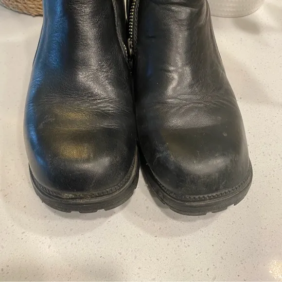Harley Davidson Black Leather Motorcycle Boots Side Zipper Women’s 6.5 84222
