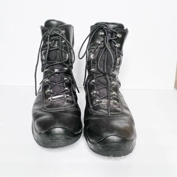 Harley Davidson Black Leather Motorcycle Moto Boots Size 10 Men’s