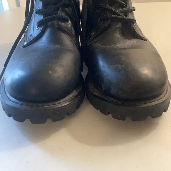 Harley Davidson Black Leather Official Licensed Product Motorcycle Boots Sz 7.5