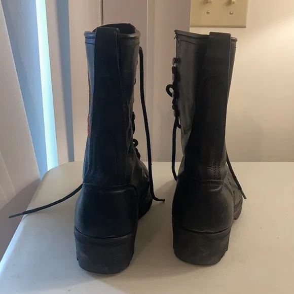 Harley Davidson Black Leather Official Licensed Product Motorcycle Boots Sz 7.5