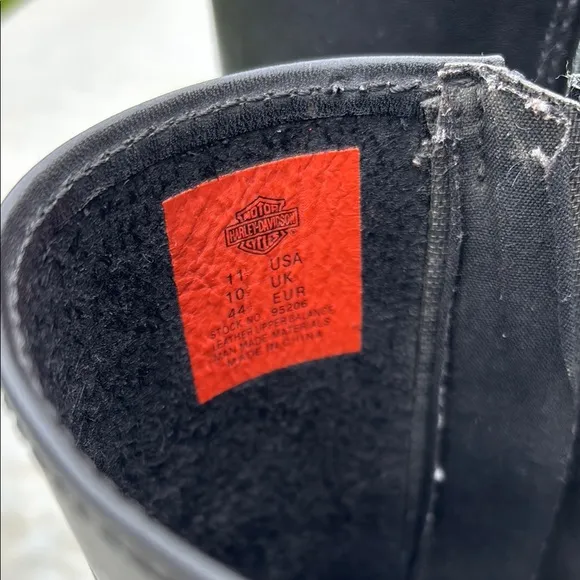 Harley-Davidson Black Motorcycle Boots Square Toe Zipper