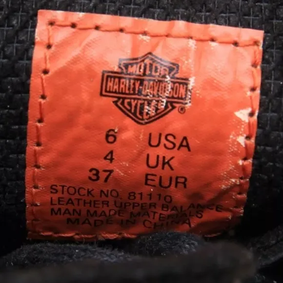 Harley Davidson Boots Biker Buckle Black Moto Motorcycle Leather Chunky Women's