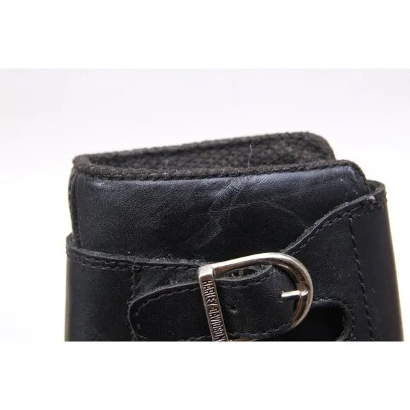 Harley Davidson Boots Biker Buckle Black Moto Motorcycle Leather Chunky Women's