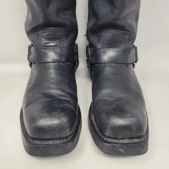 Harley-Davidson Boots Mens 8.5 Black Leather Mega Harness Motorcycle Biker 91345