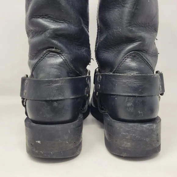 Harley-Davidson Boots Mens 8.5 Black Leather Mega Harness Motorcycle Biker 91345