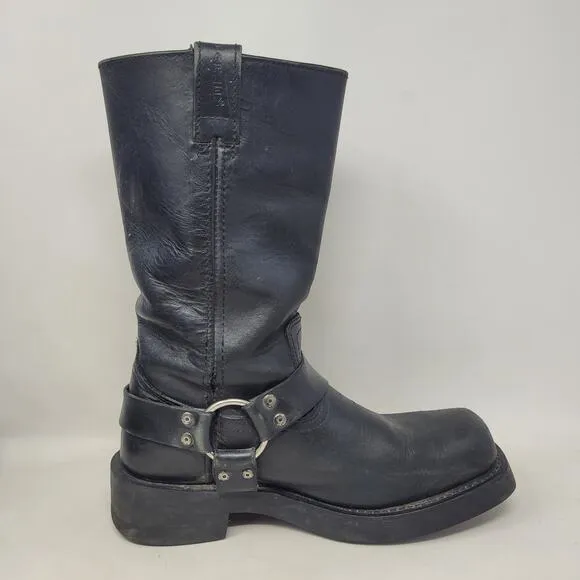 Harley-Davidson Boots Mens 8.5 Black Leather Mega Harness Motorcycle Biker 91345