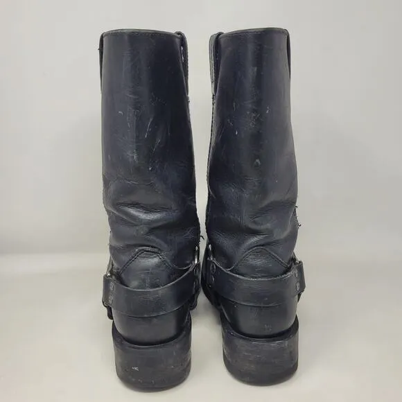 Harley-Davidson Boots Mens 8.5 Black Leather Mega Harness Motorcycle Biker 91345