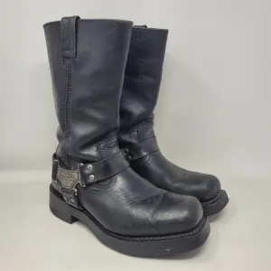 Harley-Davidson Boots Mens 8.5 Black Leather Mega Harness Motorcycle Biker 91345