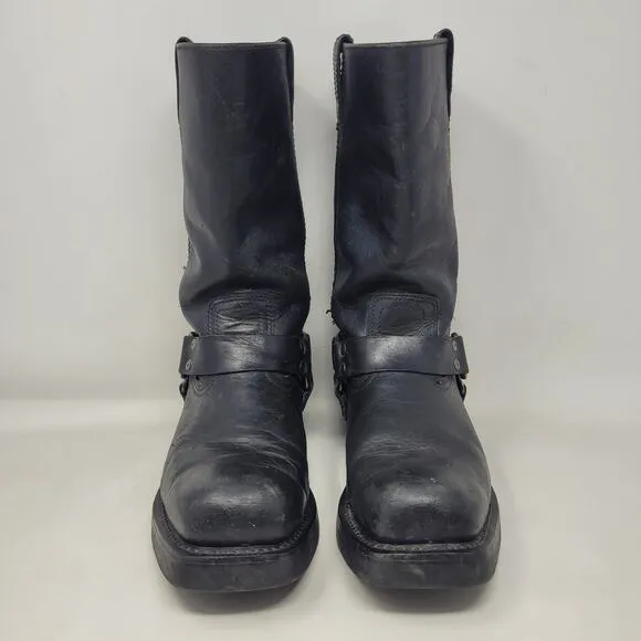 Harley-Davidson Boots Mens 8.5 Black Leather Mega Harness Motorcycle Biker 91345