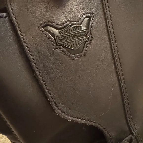 Harley Davidson Boots Women 5.5 Black Biker Motorcycle Leather Embossed