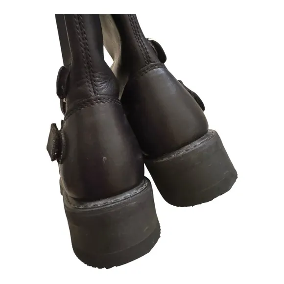 Harley Davidson Boots Women 5.5 Black Biker Motorcycle Leather Embossed