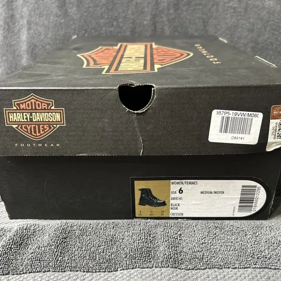 Harley Davidson Boots Women’s Size 6 Black Leather Riding Motorcycle NWT