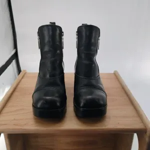 Harley-Davidson Boots Womens Size 9 starter switch Black Leather Double-Zip