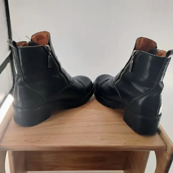 Harley-Davidson Boots Womens Size 9 starter switch Black Leather Double-Zip