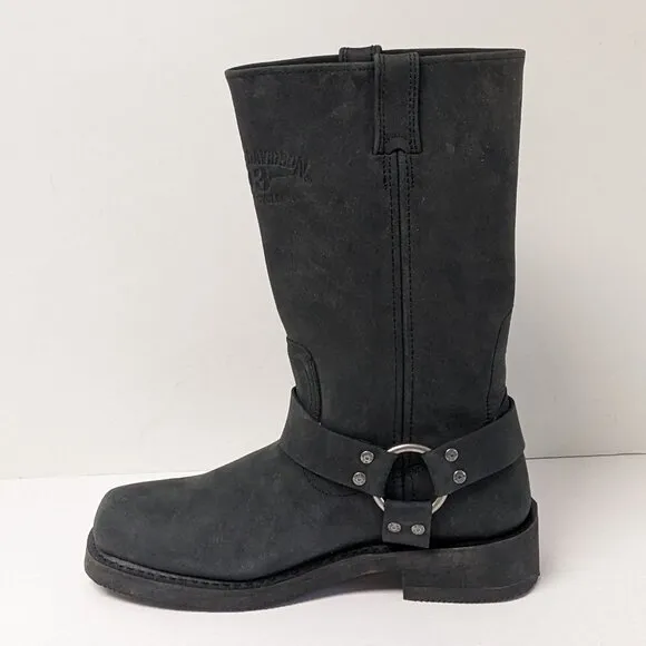 Harley-Davidson Bowden Harness Motorcycle Boots, Black Leather, Men's 8