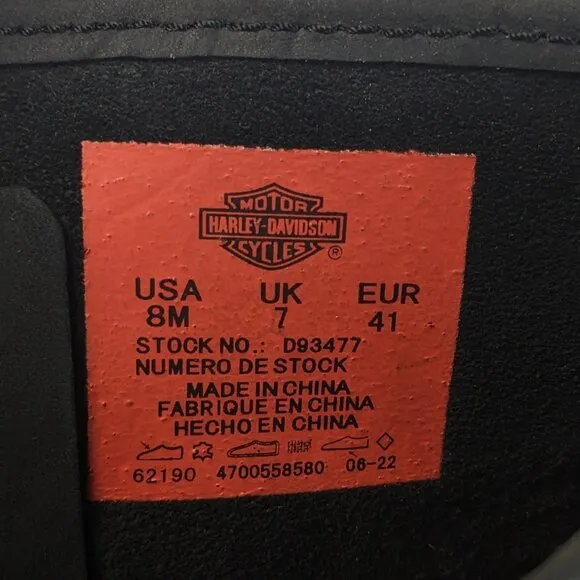 Harley-Davidson Bowden Harness Motorcycle Boots, Black Leather, Men's 8