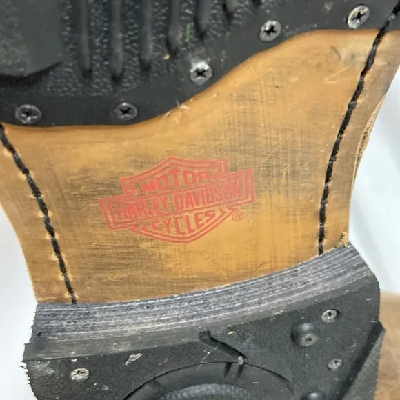 Harley-Davidson Bowden Leather Motorcycle Harness Boots Brown Size 9