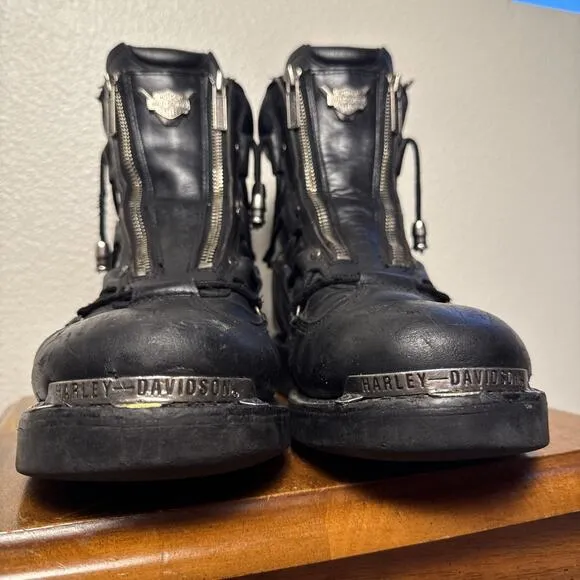 Harley-Davidson Brake Light Black Leather Motorcycle Riding Boots Mens 11 D91680