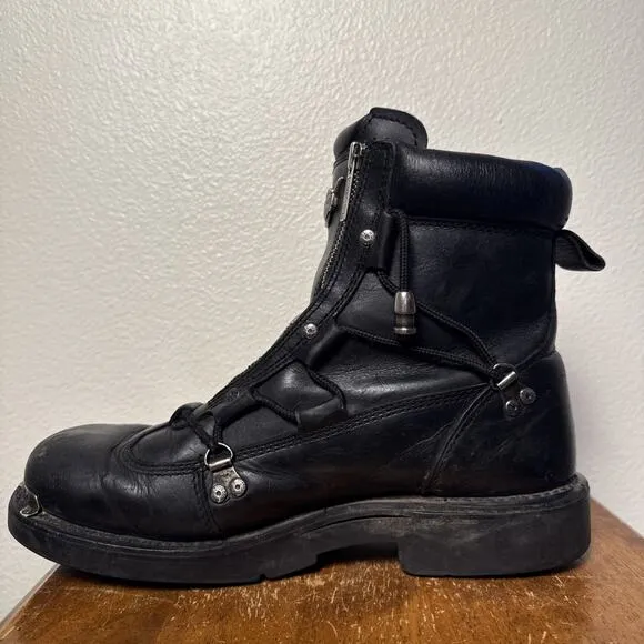 Harley-Davidson Brake Light Black Leather Motorcycle Riding Boots Mens 11 D91680