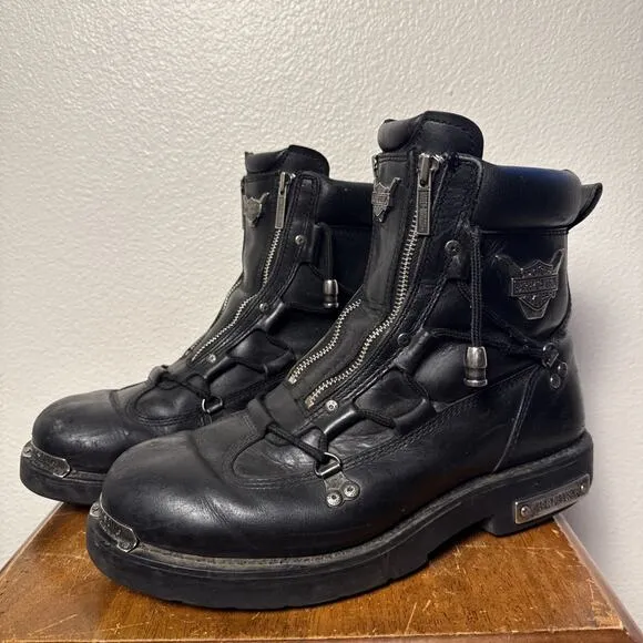 Harley-Davidson Brake Light Black Leather Motorcycle Riding Boots Mens 11 D91680