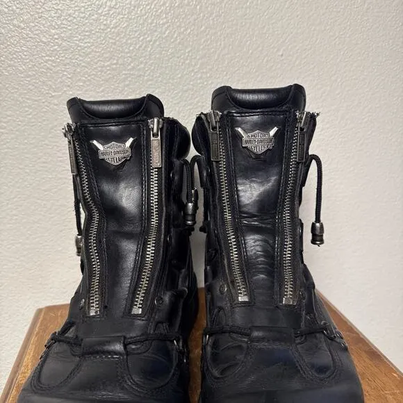 Harley-Davidson Brake Light Black Leather Motorcycle Riding Boots Mens 11 D91680