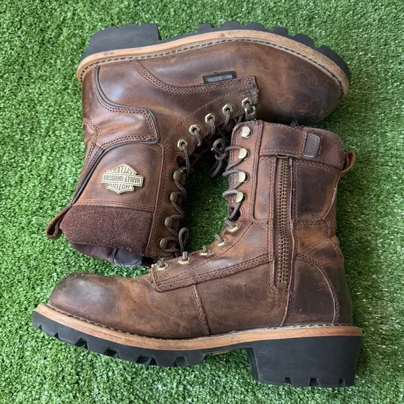 Harley-Davidson Brown Logger Style Motorcycle Riding Men’s Boots