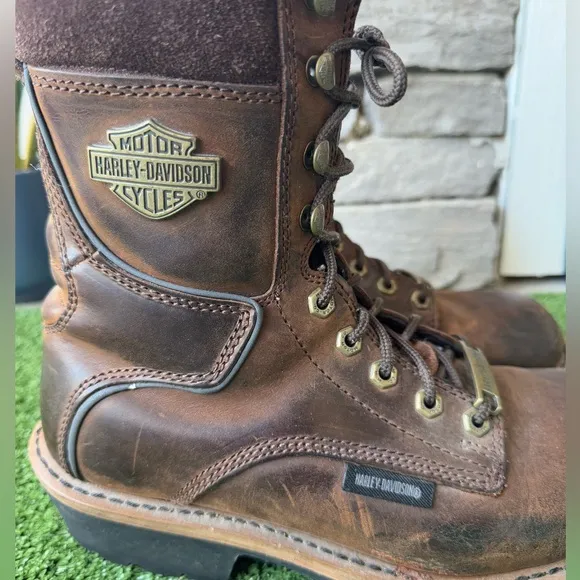 Harley-Davidson Brown Logger Style Motorcycle Riding Men’s Boots