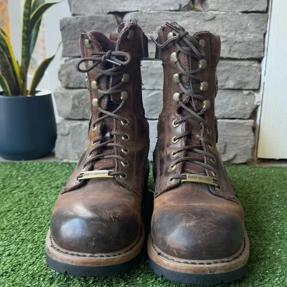 Harley-Davidson Brown Logger Style Motorcycle Riding Men’s Boots