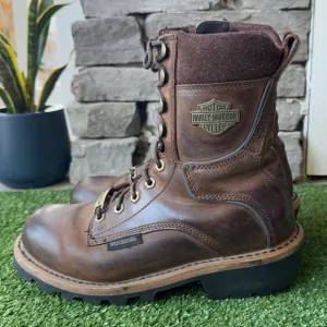Harley-Davidson Brown Logger Style Motorcycle Riding Men’s Boots