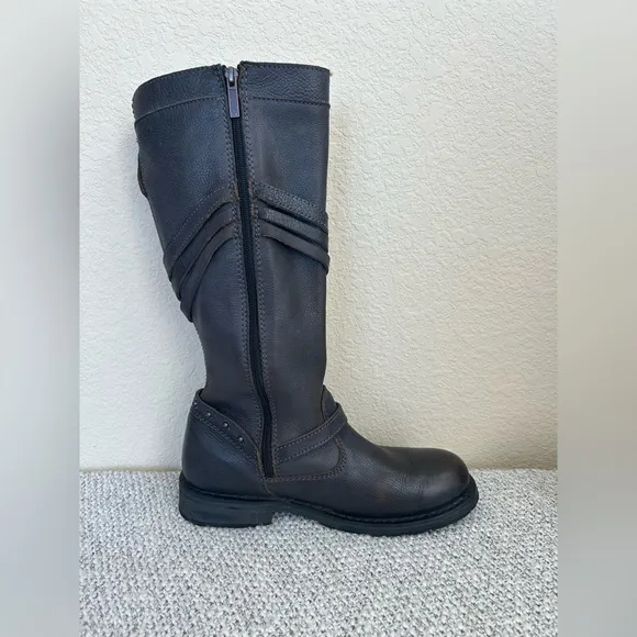 Harley Davidson Cyndie 15-Inch Brown Slate Motorcycle Boots Women's 10M EUC