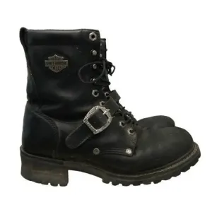 Harley Davidson Faded Glory Black Leather Motorcycle Boots 7.5