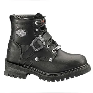 Harley-Davidson Faded Glory Black Leather Motorcycle Boots Size 5.5 Women's
