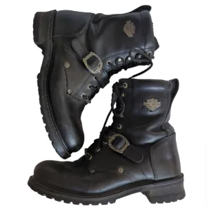 Harley Davidson Faded Glory Leather 8&quot; Motorcycle Boots 10.5 Black