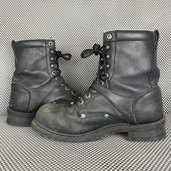 Harley Davidson Faded Glory Riding Boots Mens 10.5 Black Leather Motorcycle