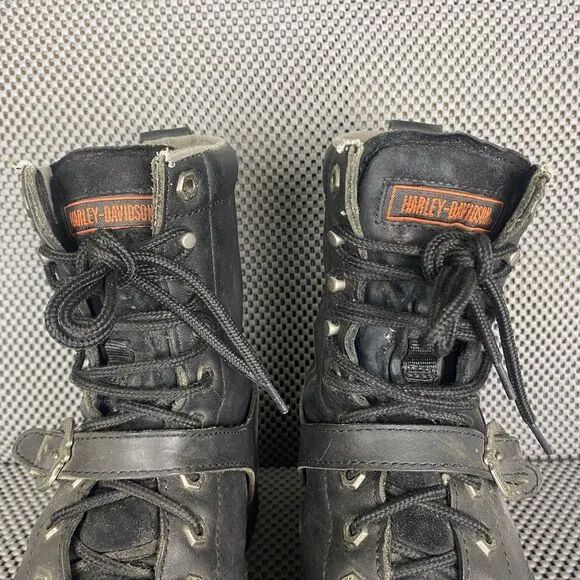 Harley Davidson Faded Glory Riding Boots Mens 10.5 Black Leather Motorcycle