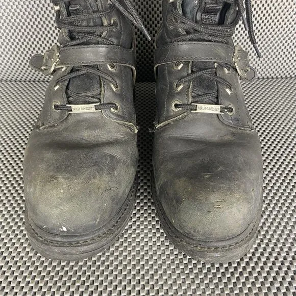 Harley Davidson Faded Glory Riding Boots Mens 10.5 Black Leather Motorcycle