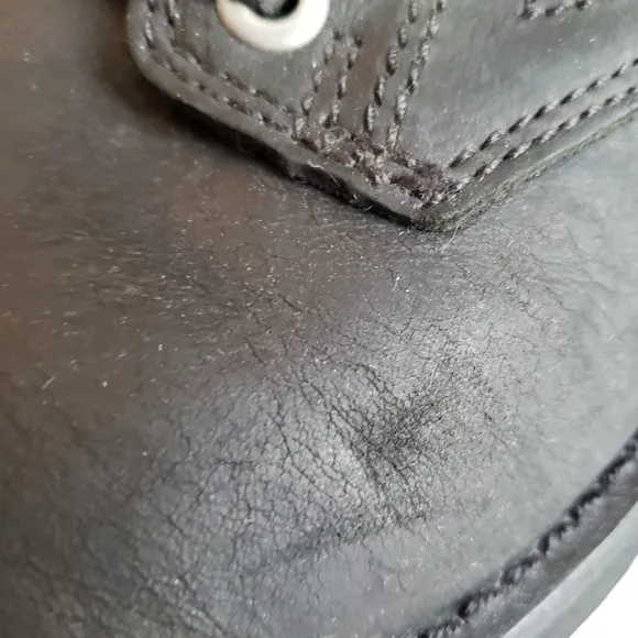 Harley-Davidson HD Black Leather Biker Boots Men's 12 Lace Up &amp; Side Zipper